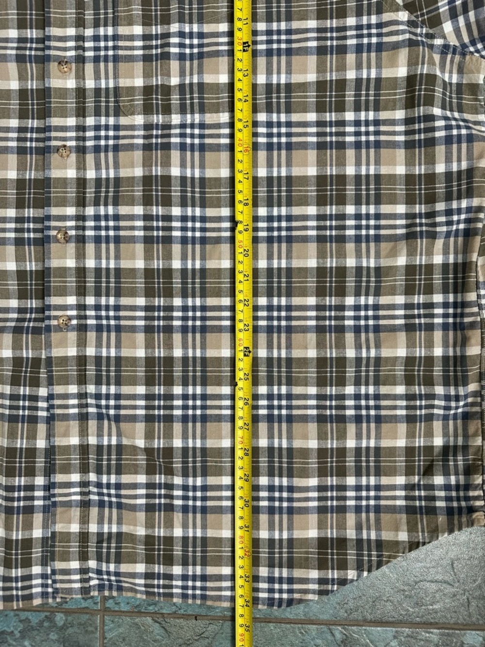 Carhartt Men's Plaid Short Sleeve Button Down Shirt 4XL Blue Workwear USA‎ Made - Picture 7 of 7